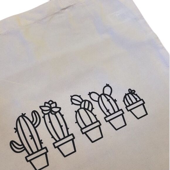 NWT Wool + Pepper Co. Cactus Family Reusable Cotton Tote Bag - Picture 3 of 3
